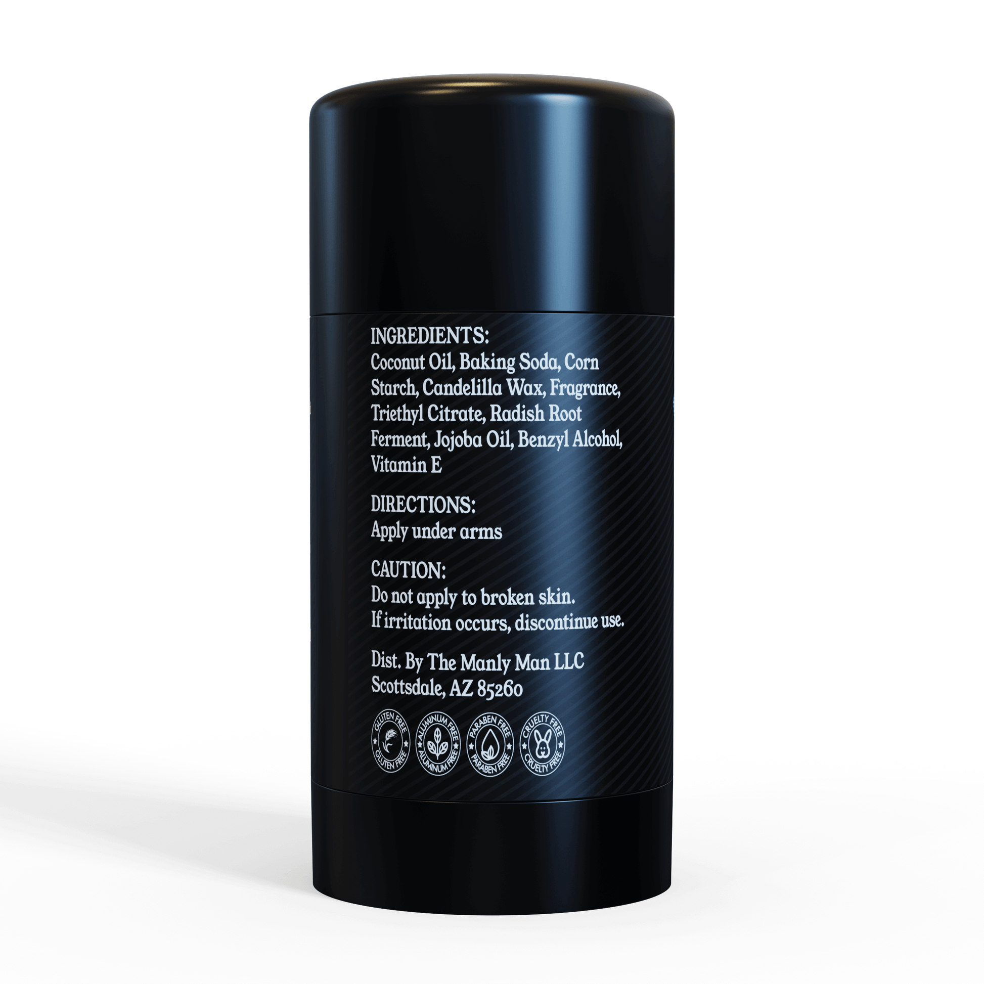 Ingredients of All Natural Aluminum-Free INVIGORATE Deodorant by Masculine Man Essentials