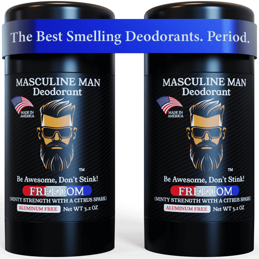 Front view of All Natural Aluminum-Free FREEDOM Deodorant by Masculine Man Essentials