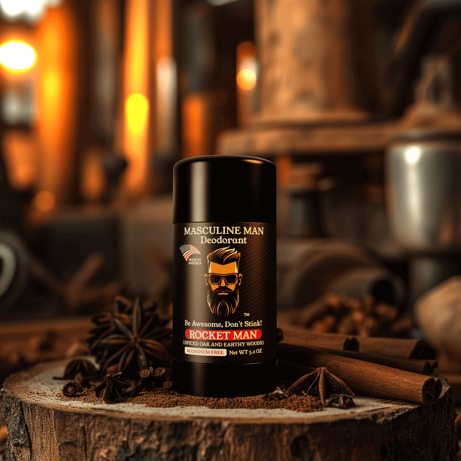 Made In USA All Natural Aluminum-Free ROCKET MAN Deodorant by Masculine Man Essentials