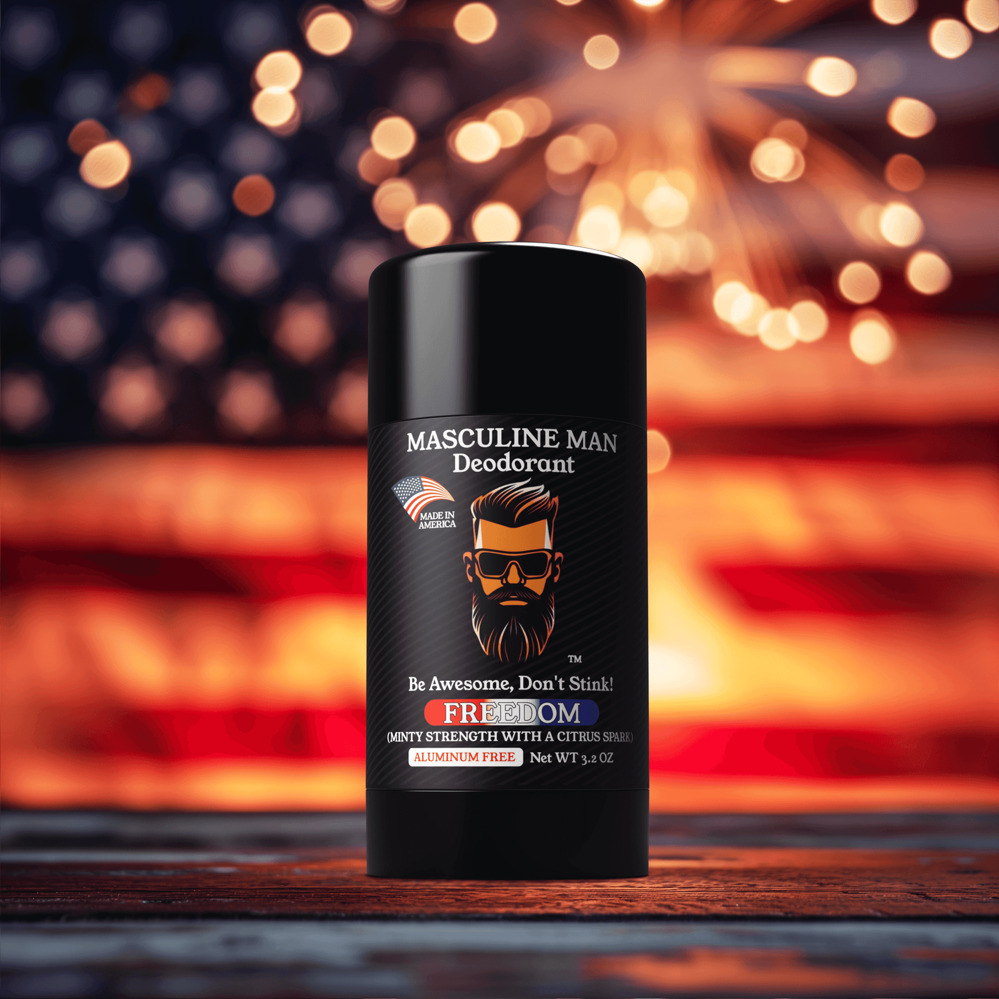 Made In USA All Natural Aluminum-Free FREEDOM Deodorant by Masculine Man Essentials